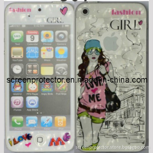3D Girl and Water Cube Design for iPhone 5 Front and Back
